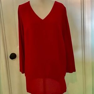 Dark Pink V-neck Top